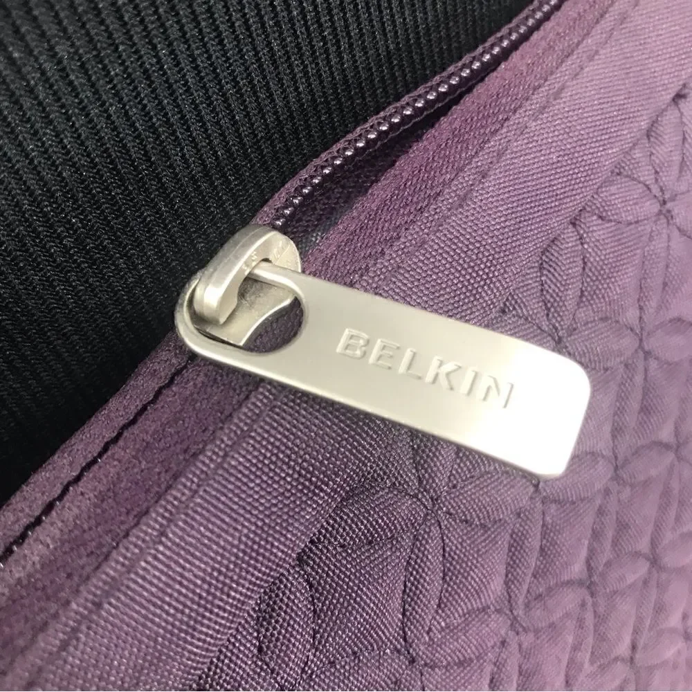 Belkin Quilted Purple Padded Zipper Sleeve Crossbody Device Bag